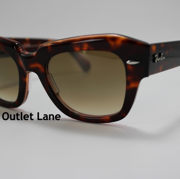 Model Display RayBan State Street Tortoise RB2186 Gradient Brown - Picture 9 of 16